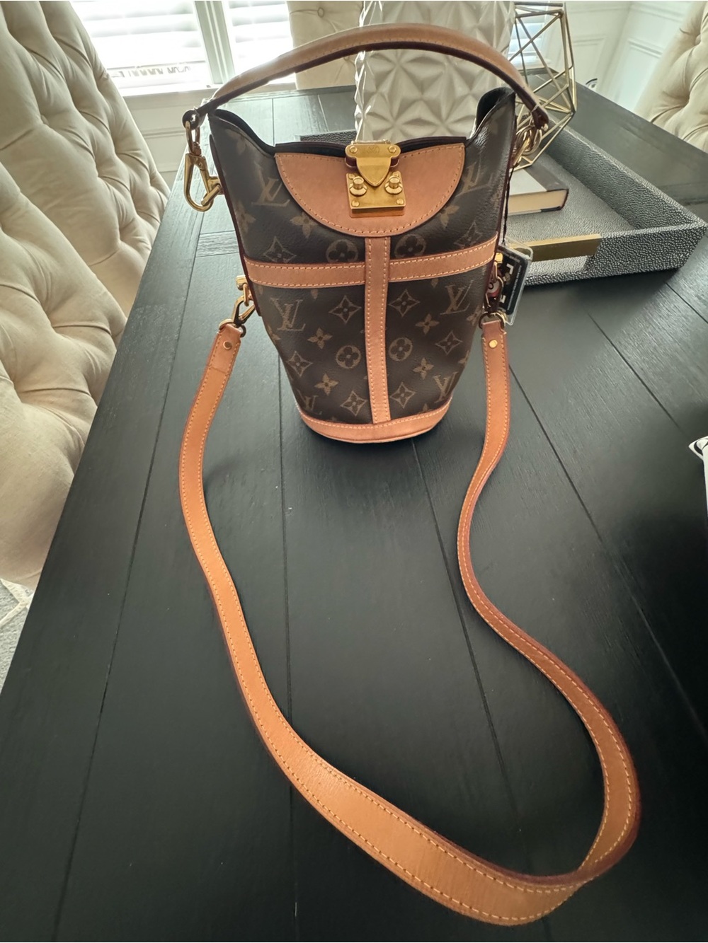 Louis Vuitton Duffle Brown Monogram Coated Canvas Bag